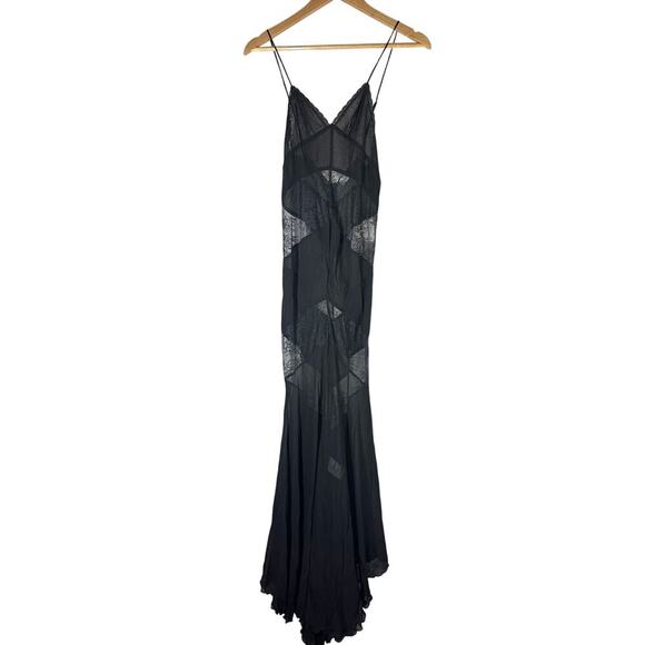 Rat & Boa Venezia Maxi Sheer Slip Dress Size XS Black - Picture 1 of 9